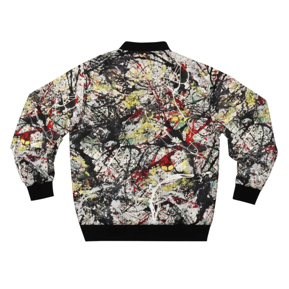 Abstract Jackson Pollock-Inspired Bomber Jacket