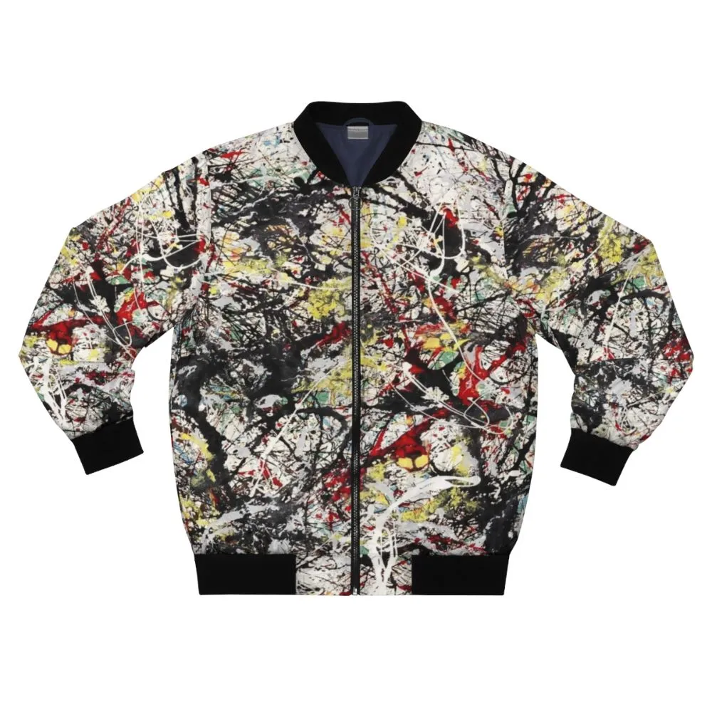 Abstract Jackson Pollock-Inspired Bomber Jacket