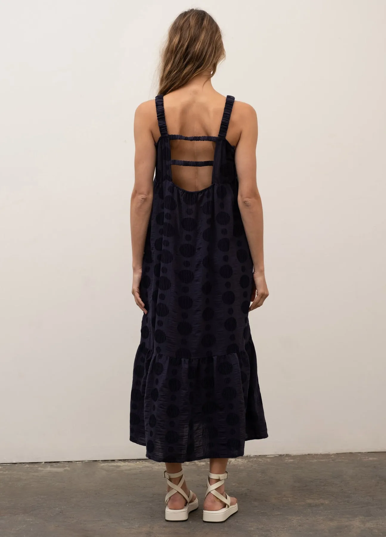 Abstract Print Navy Maxi Dress