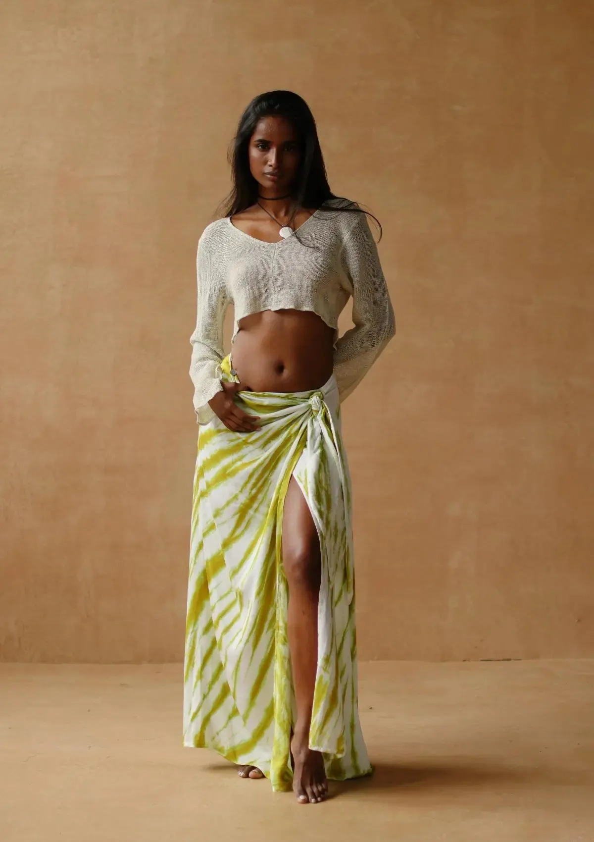 ALAIA WRAP SKIRT - ACCACIA LEAF