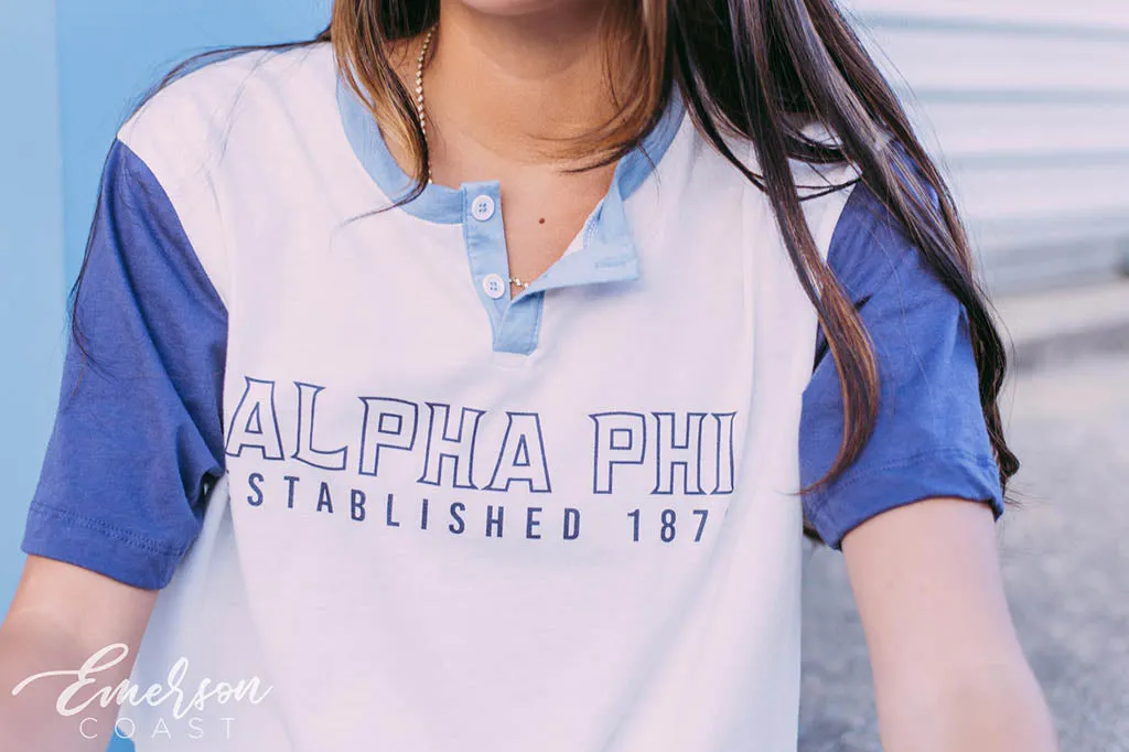 Alpha Phi Colorblock Henley