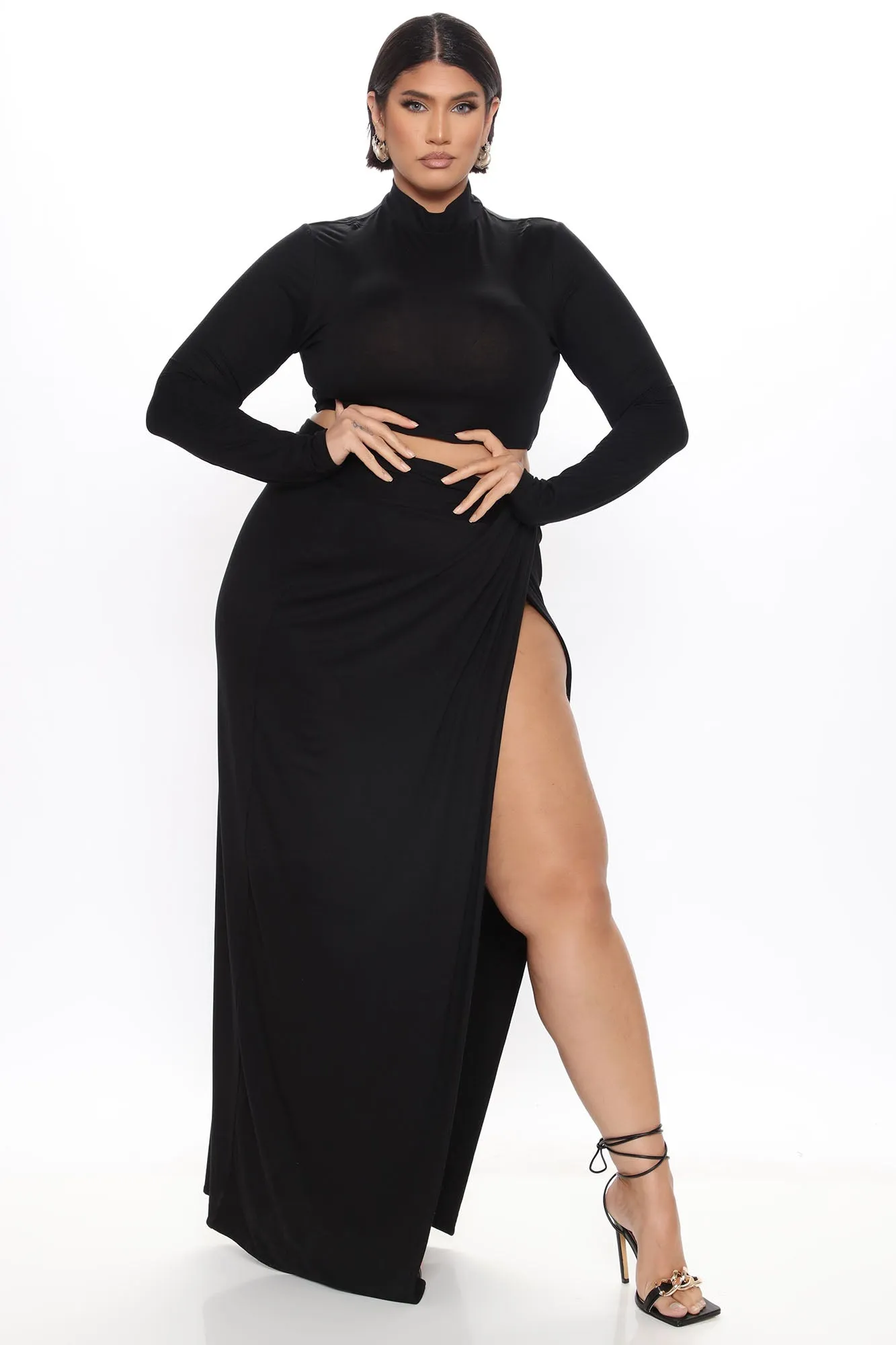 Always Extra Maxi Skirt Set - Black