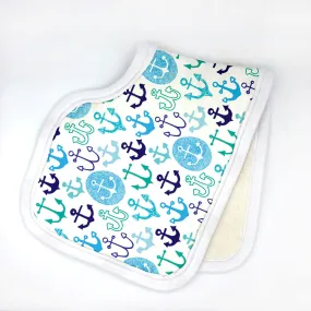 Anchors Away Organic Cotton Burp Cloth - Nautical Baby Gift