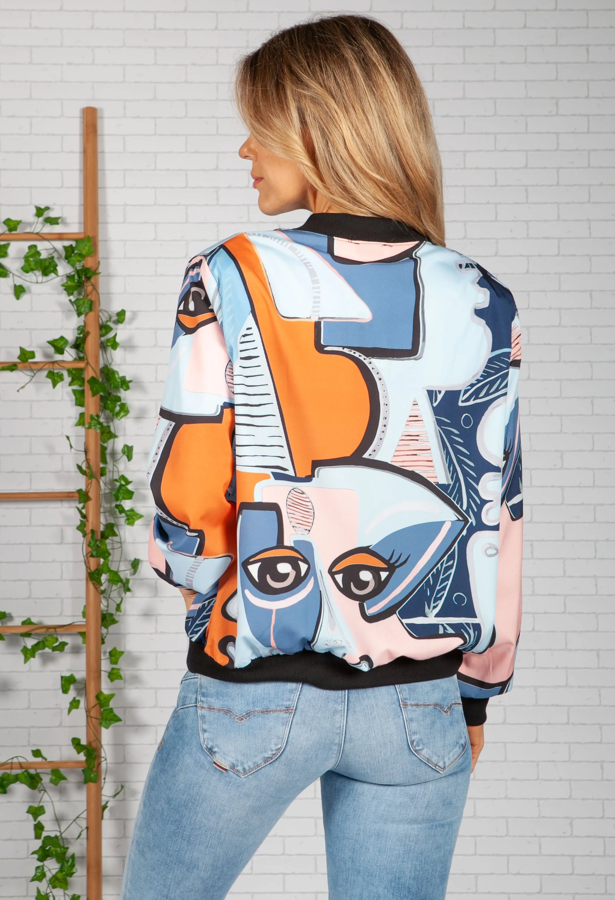 Blue Picasso Bomber Jacket