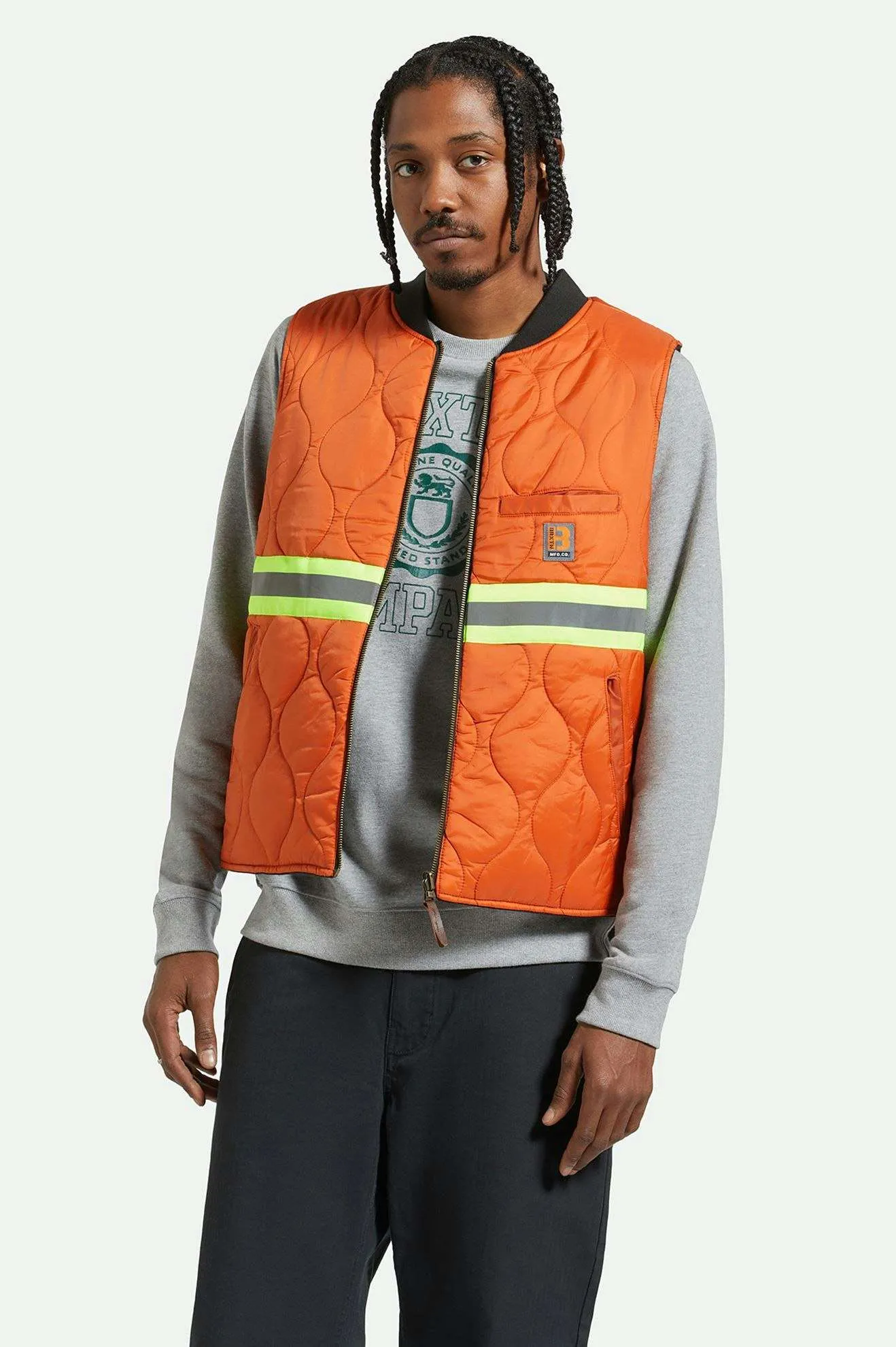 Builders Abraham Reversible Vest - Washed Black/Rust Orange