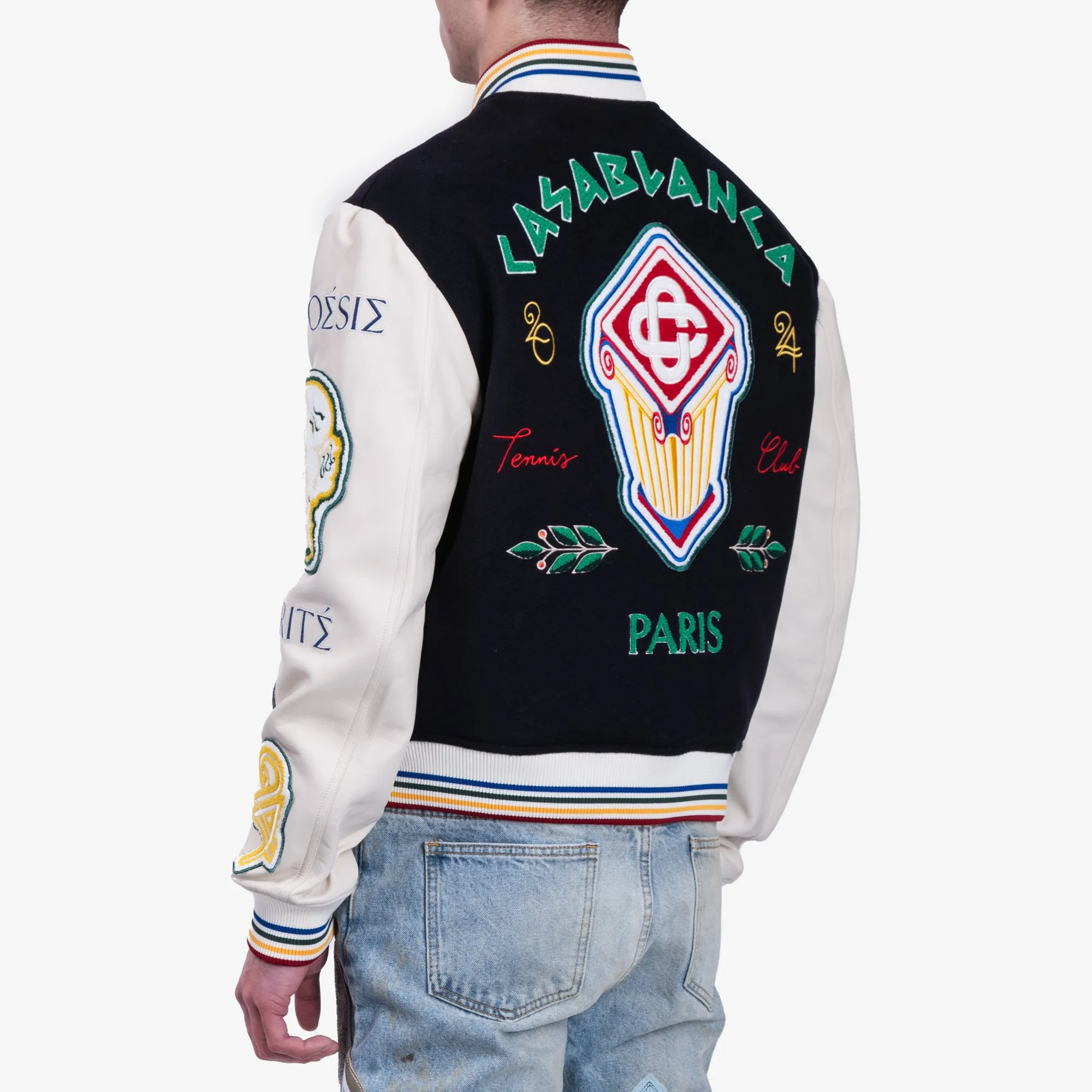 Chenille Patchwork Bomber Jacket