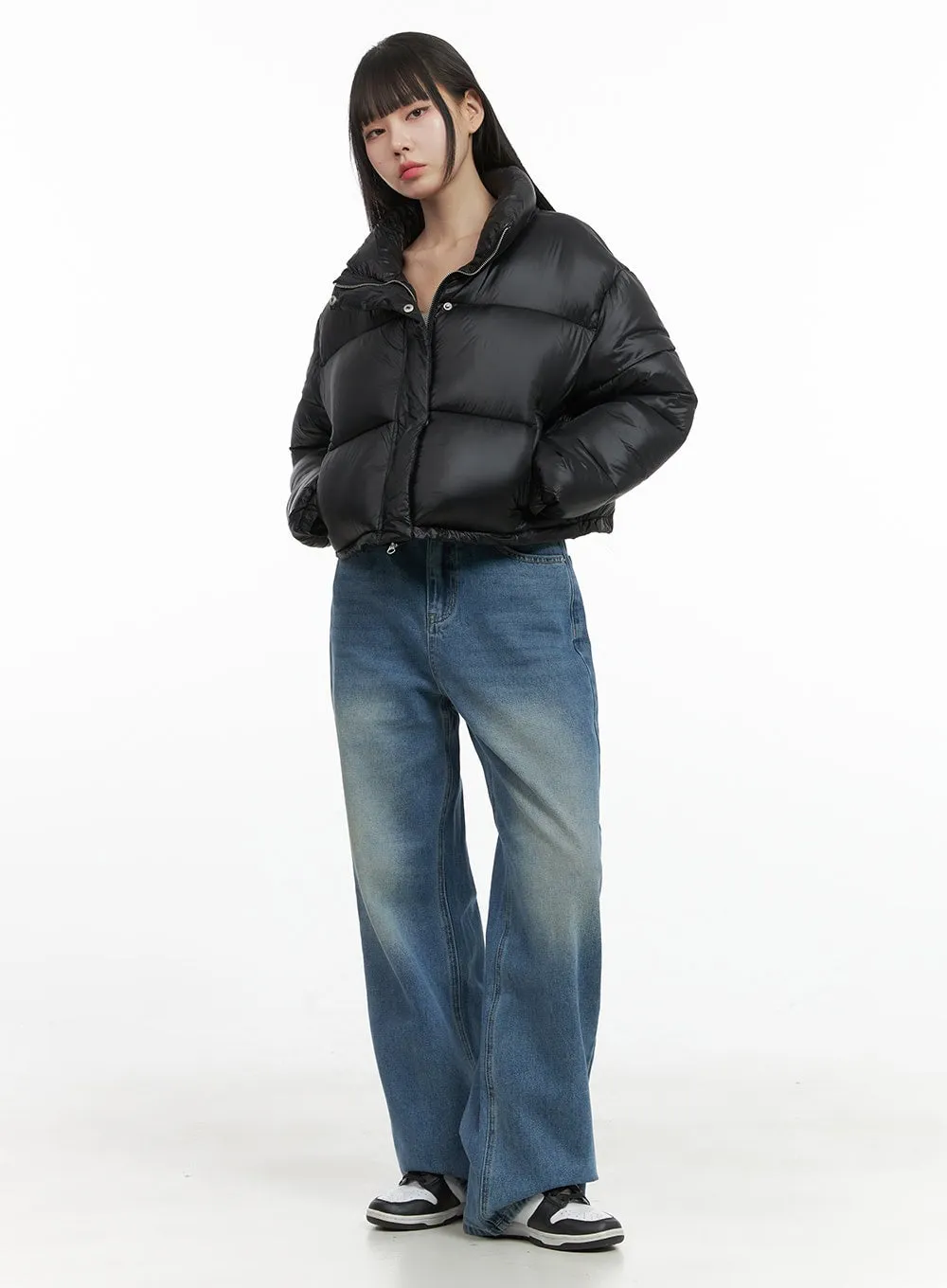 Chic Nylon Crop Puffer Jacket OO401