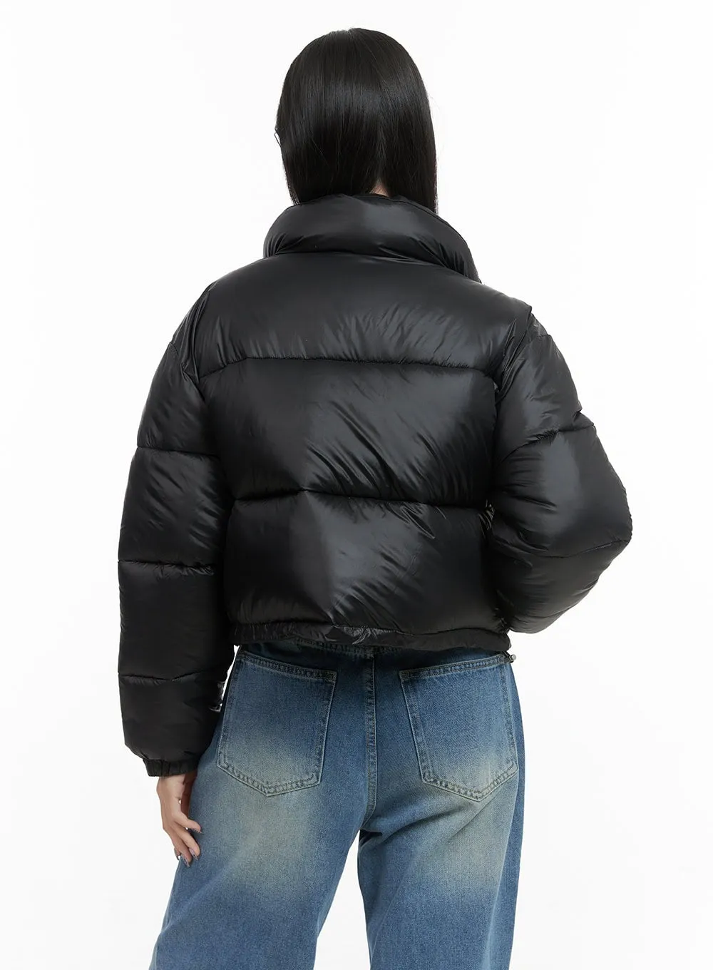 Chic Nylon Crop Puffer Jacket OO401