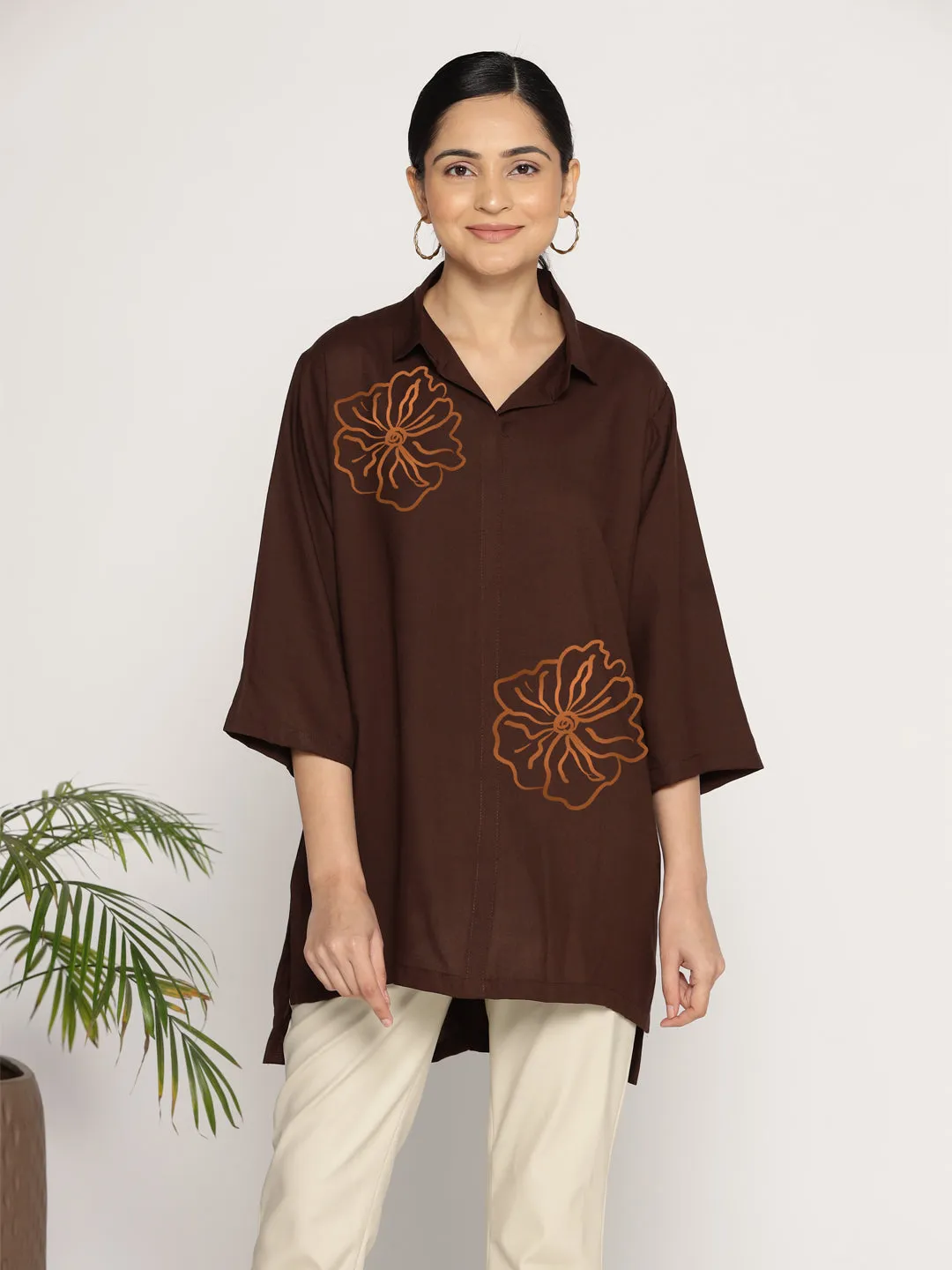 Coffee Rayon ShirtTop - Lueur