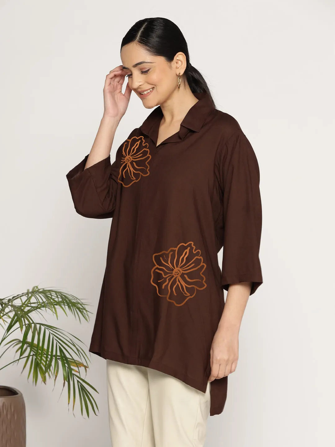 Coffee Rayon ShirtTop - Lueur