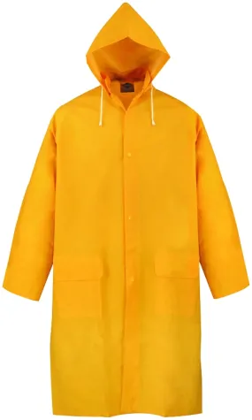 Diamondback PY-800XL Raincoat, XL, Polyester/PVC, Yellow, Comfortable Corduroy Collar, Double Fly Snap Closure, Knee :EA: QUANTITY: 1