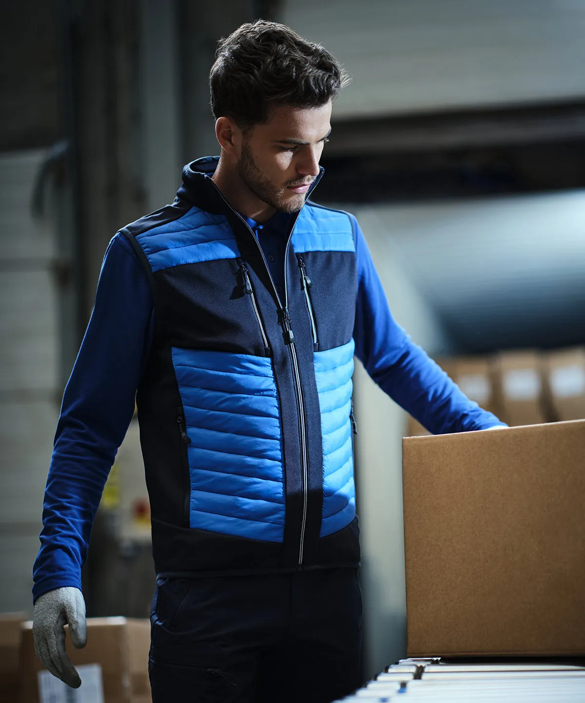 E-Volve unisex thermal hybrid bodywarmer | Strong Blue/Navy