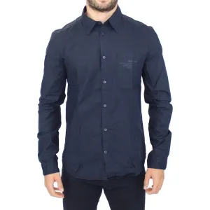 Ermanno Scervino Stunning Blue Cotton Casual Shirt