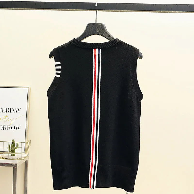 Harajuku Lil Button Stripe Sweater Vest