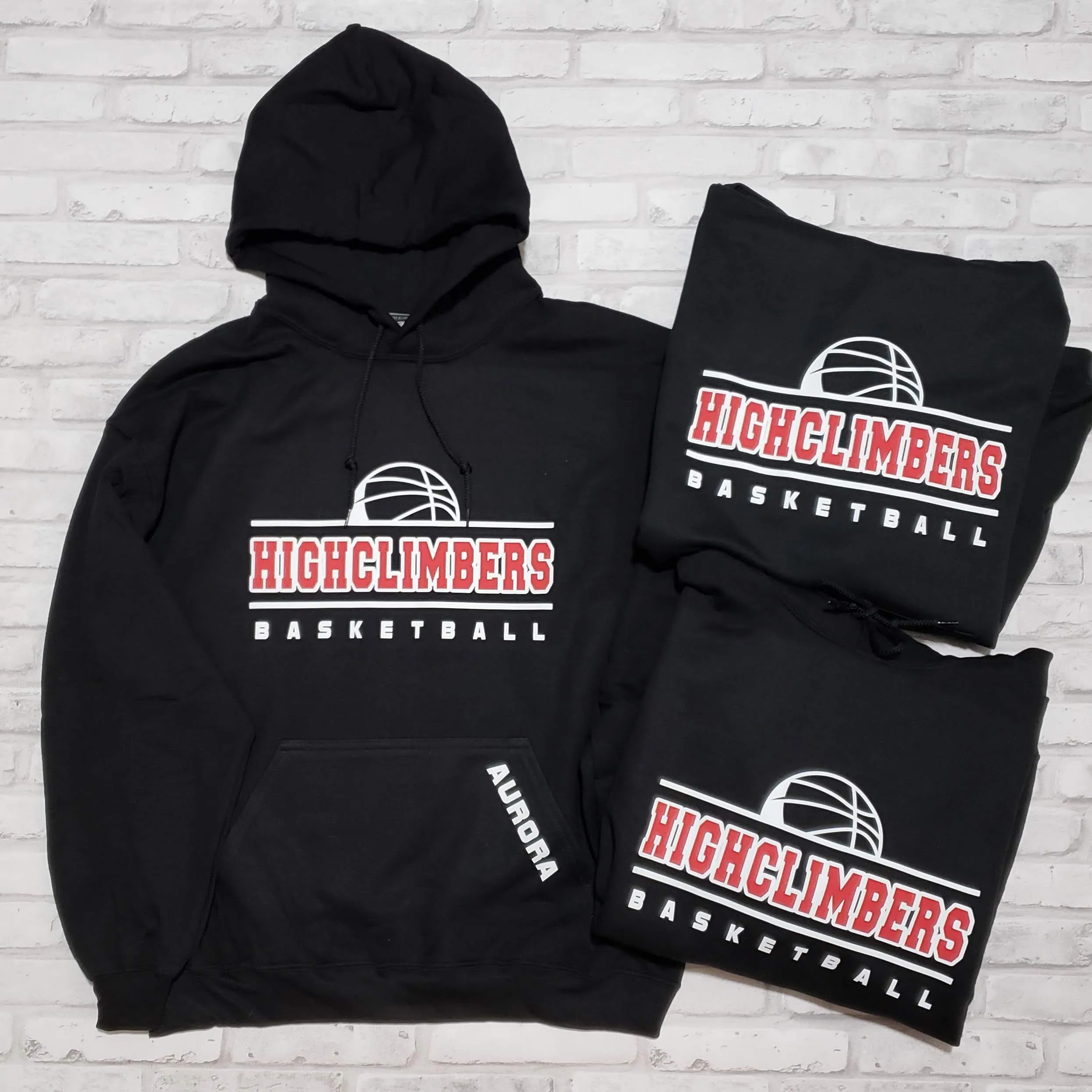 Highclimbers Basketball Outline Hoodie Sweatshirt