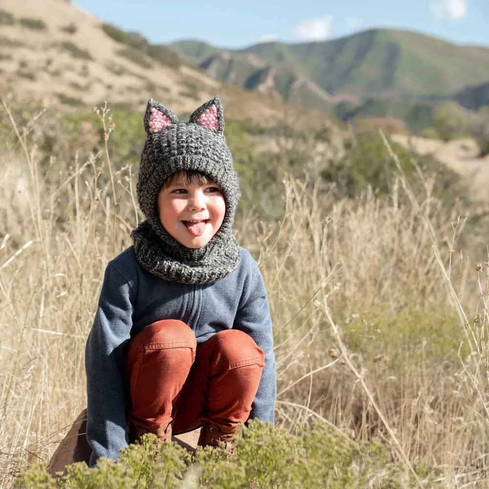 Kids Animal Hood - Warm Hat/Neckwarmer Combo