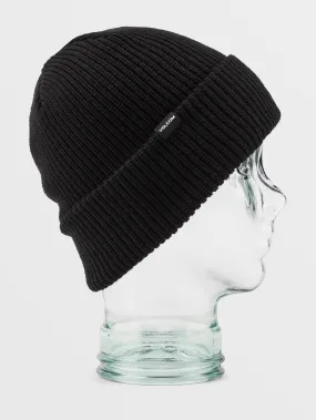 Kids Youth Lined Beanie - Black