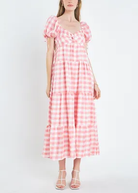 Knotted Gingham Dress