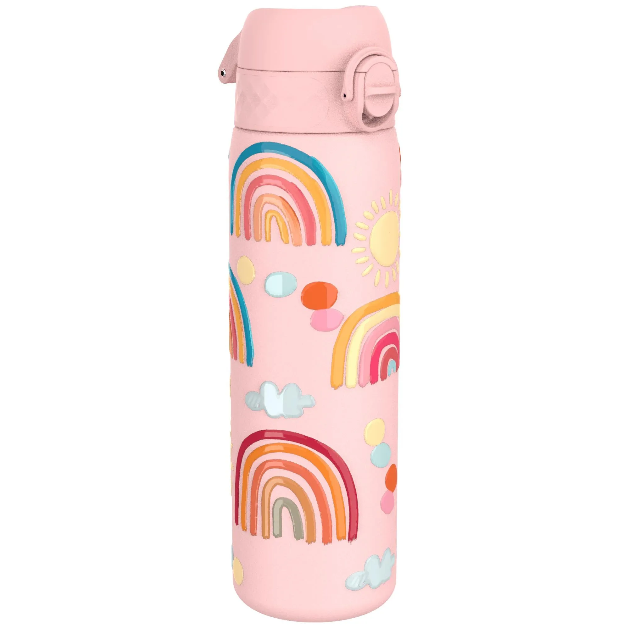 Leak Proof Slim Thermal Steel Water Bottle, Insulated, Rainbows, 500ml (17oz)