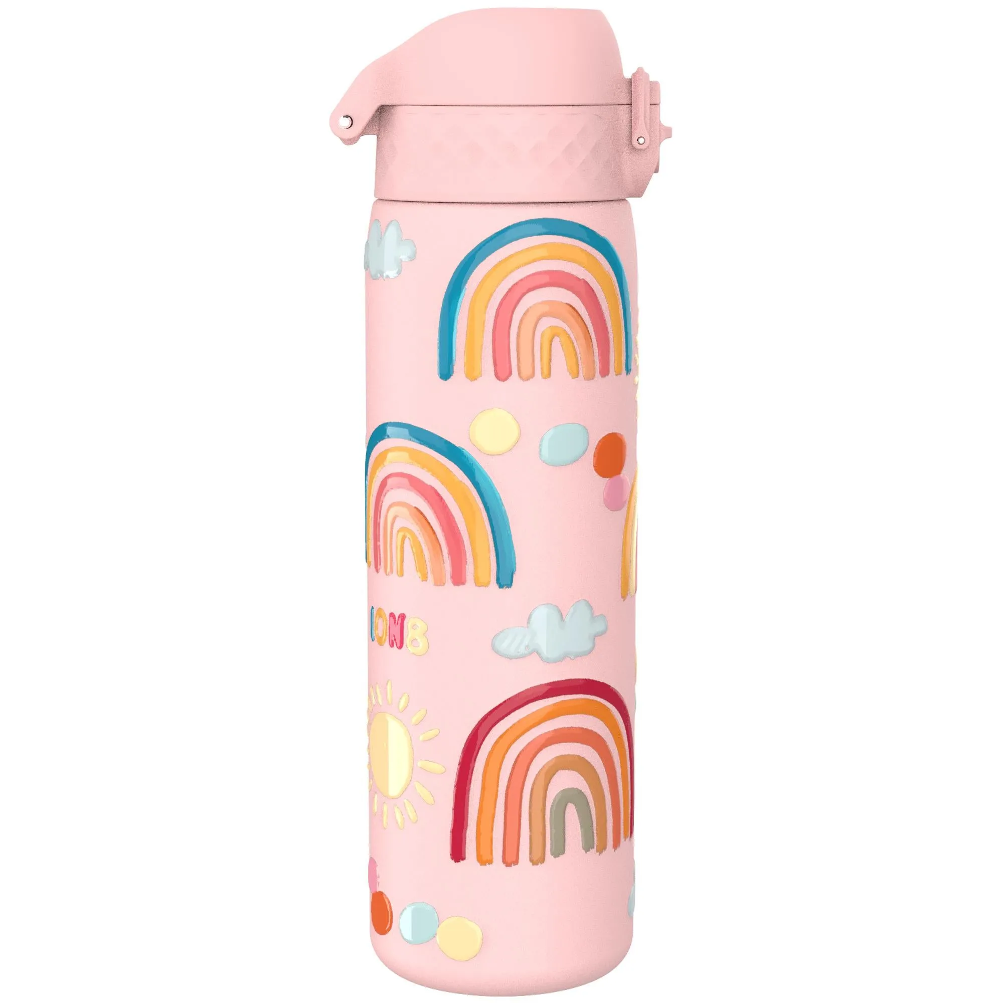 Leak Proof Slim Thermal Steel Water Bottle, Insulated, Rainbows, 500ml (17oz)