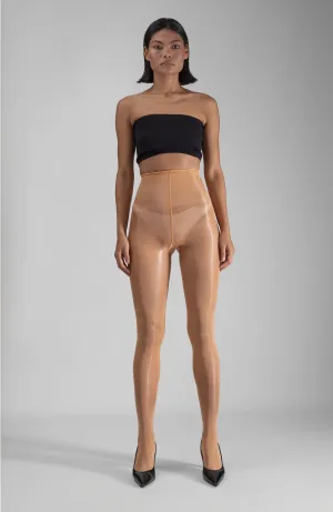 LECHERY® LUSTROUS SILKY SHINY 20 DENIER PANTYHOSE - CARAMEL