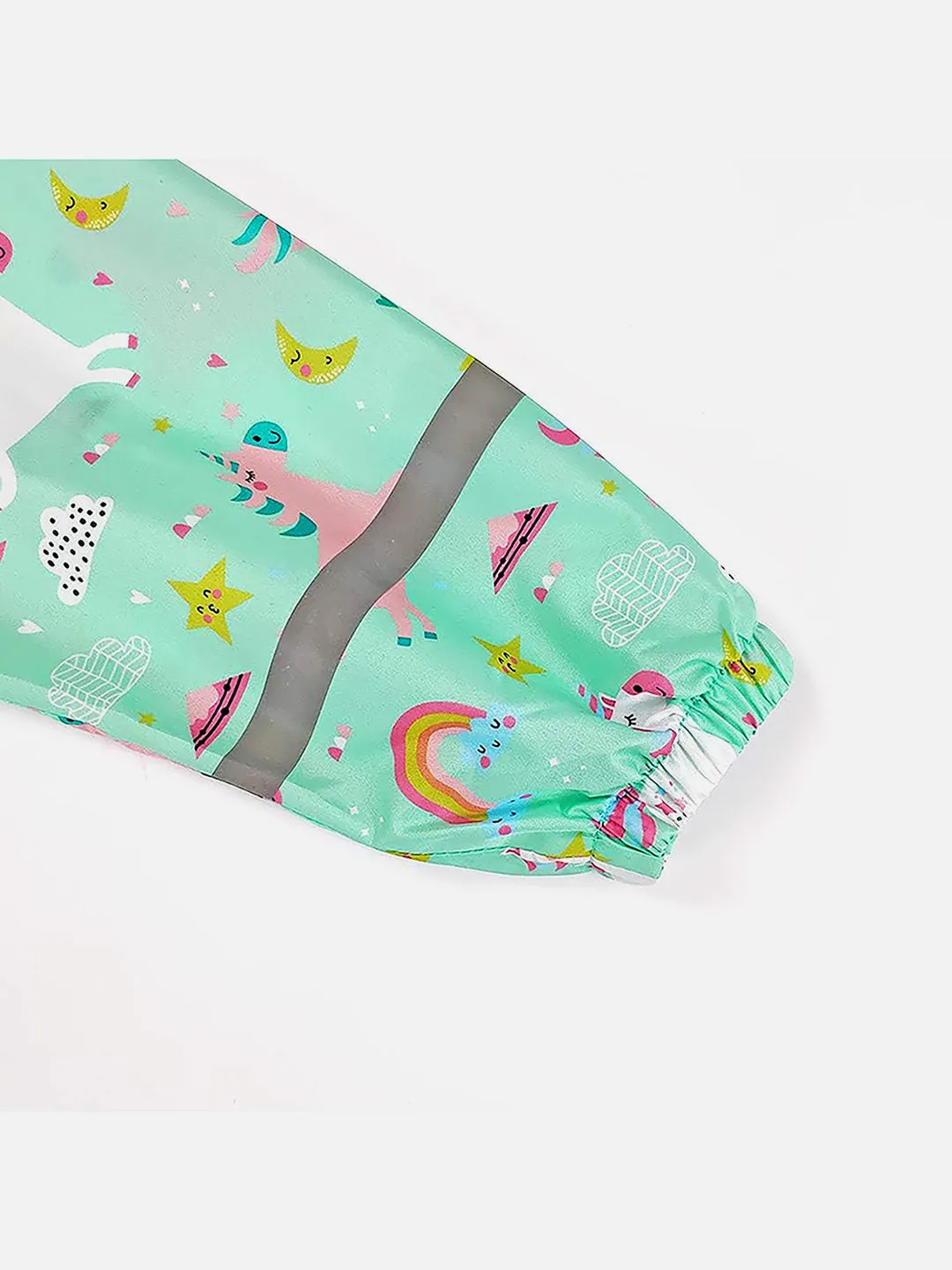 Little Surprise Box, Mint Rainbow All over Jumpsuit/ Playsuit Raincoat for Kids