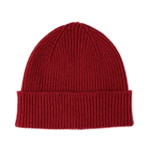 Magma Lambswool Chunky Rib Knit Beanie Hat