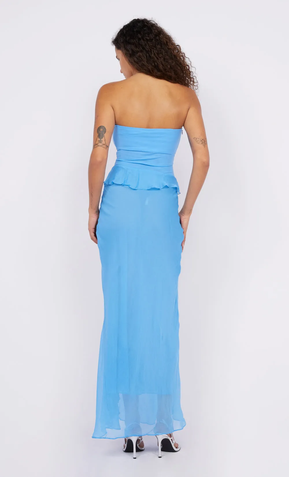 MARESCA STRAPLESS DRESS - AZURE