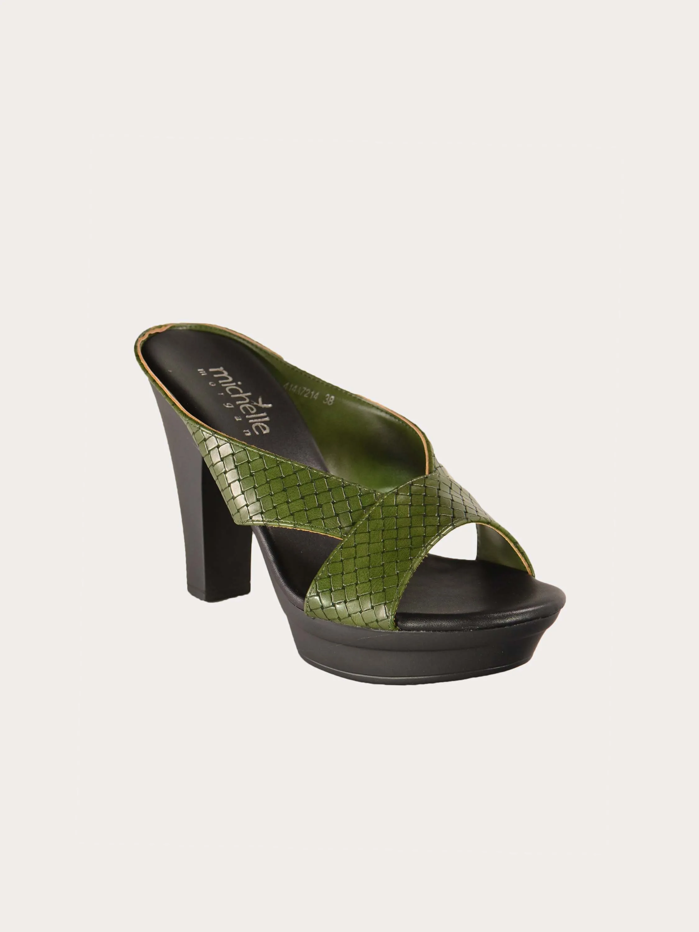 Michelle Morgan 414A7214 Checkered Heeled Sandals