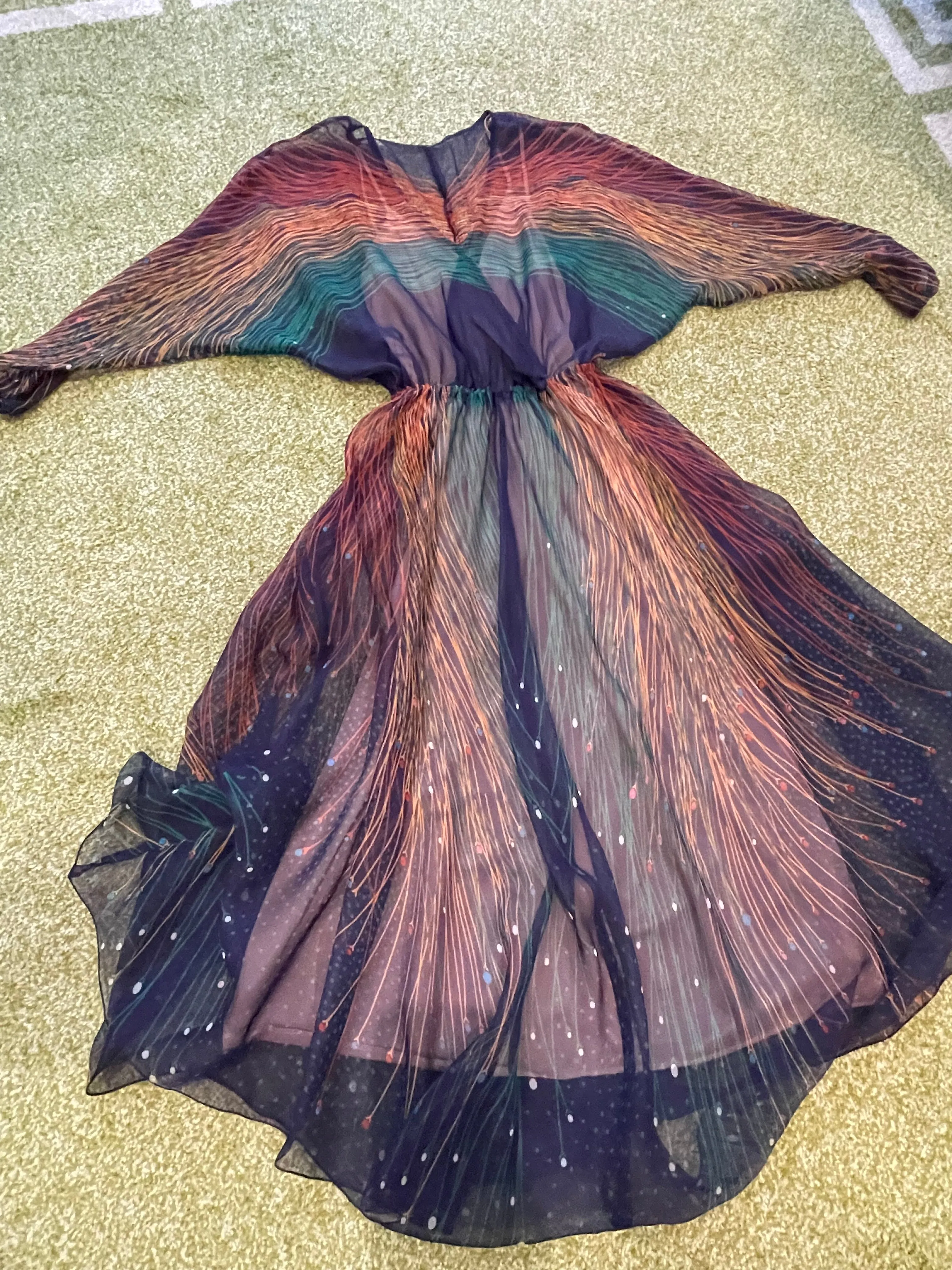 Multicolored Sheer Dress