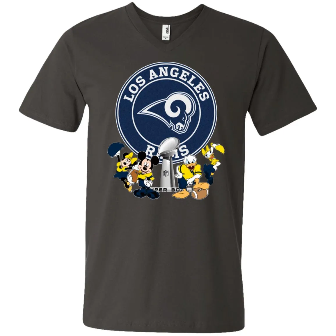 Nfl – Los Angeles Rams Super Bowl 2019 Mickey Mouse Minnie Mouse Donald Duck Daisy Duck Football Men V-Neck T-Shirt