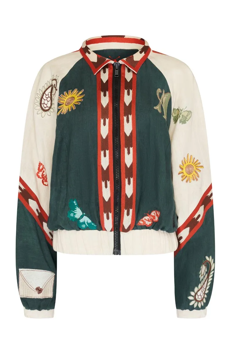 Quincy Bomber Jacket in Peacock