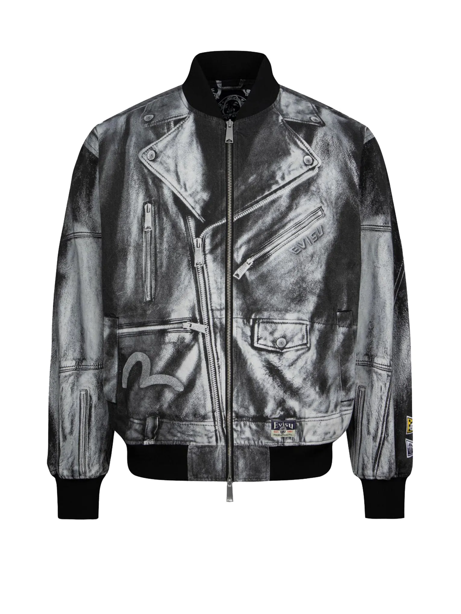 Replicate Biker Allover Print Relax Fit Bomber Jacket