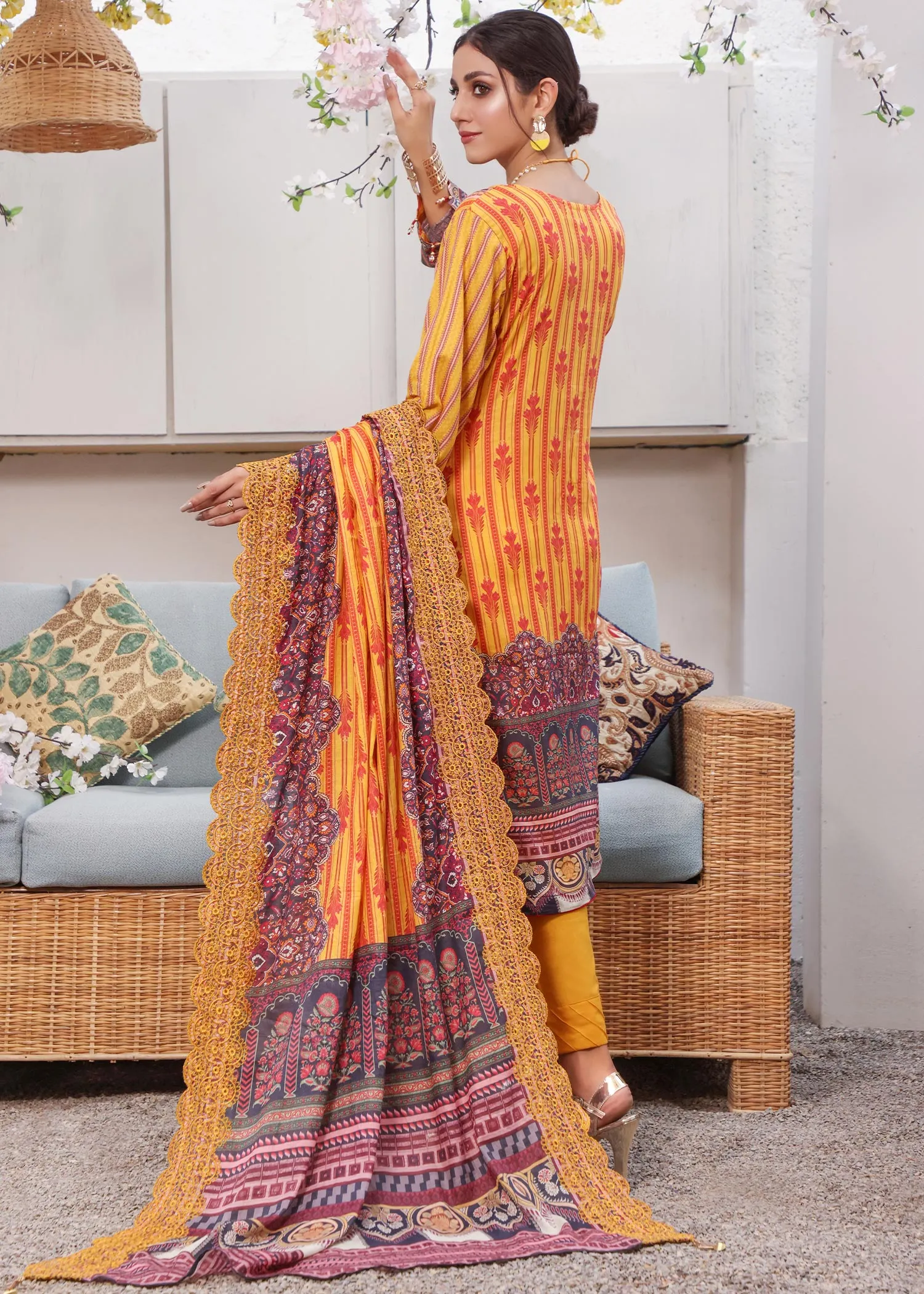 Rujhan - Luxury Embroidered Printed Lawn -3pc Unstitched - RPCE-006