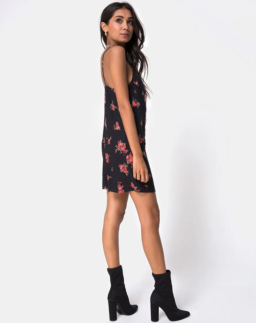 Sanna Slip Dress in Soi Rose Black and Red