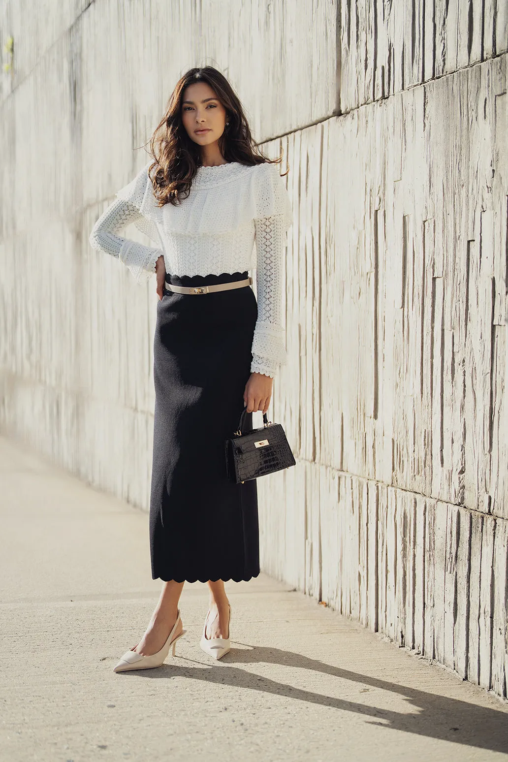 Scalloped Knit Skirt