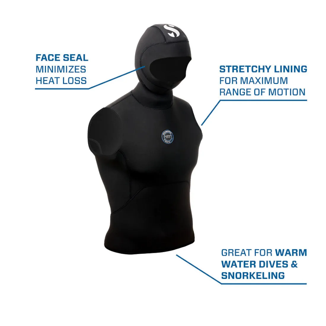 Scubapro Everflex Yulex Dive Vest 2mm Hooded Vest