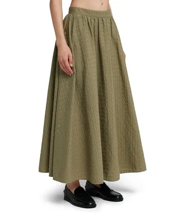 Seersucker Maxi Skirt