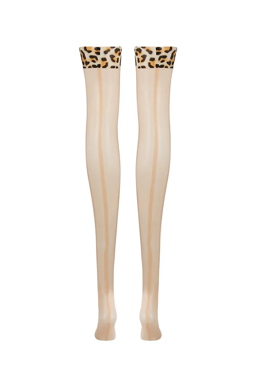 Sigma Beige Leopard Latex Stockings