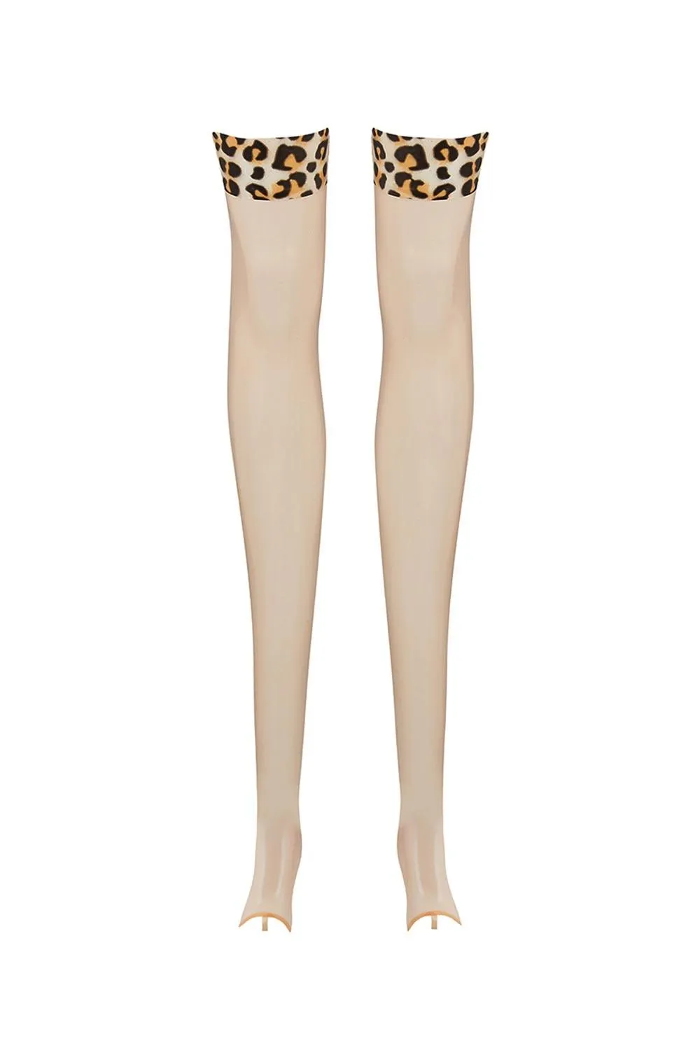 Sigma Beige Leopard Latex Stockings