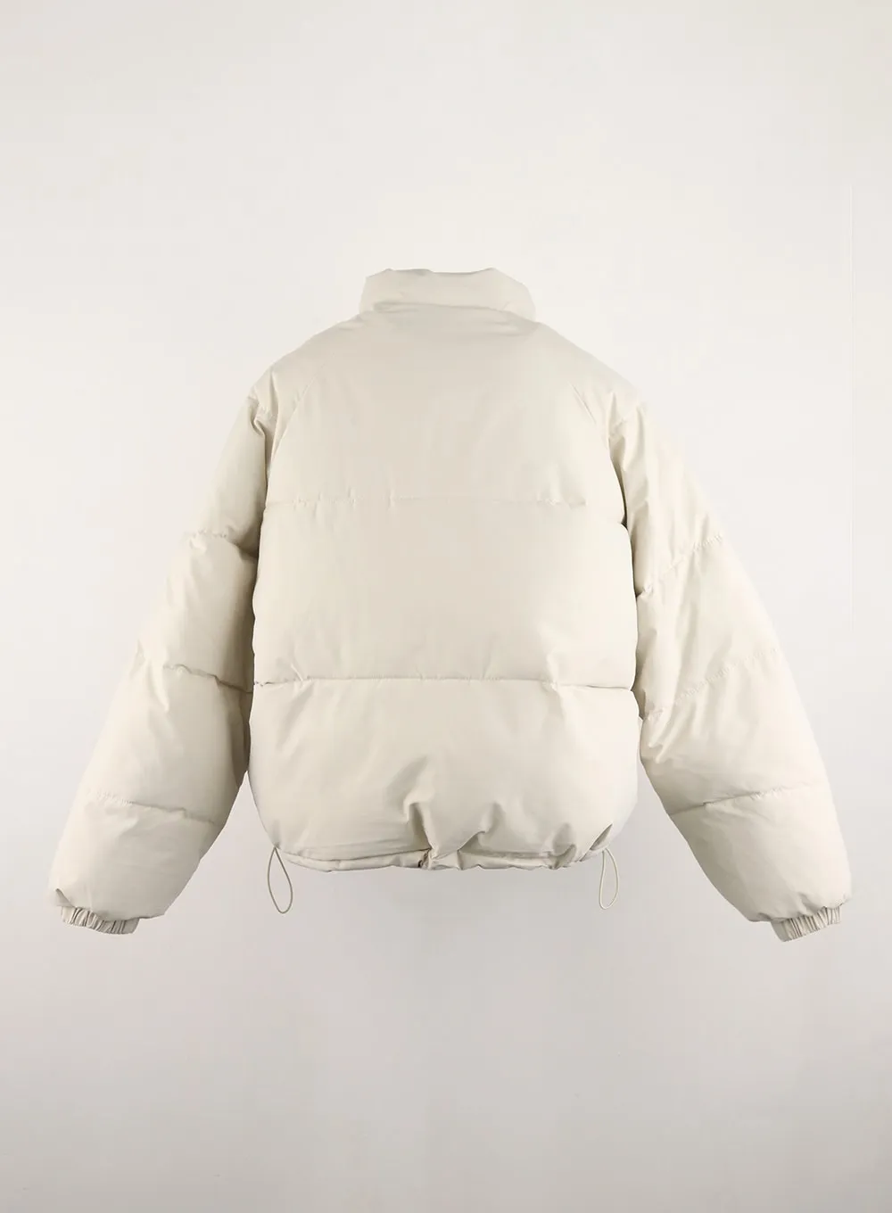 Solid Zip-Up Stand Collar Puffer Jacket OD315