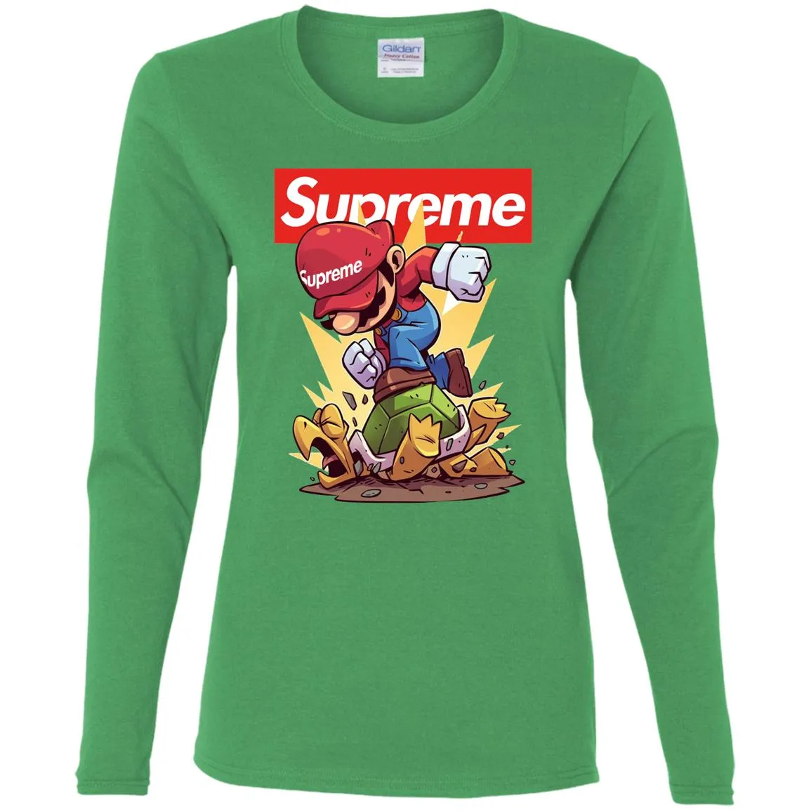 Supreme Mario Gaming T-shirt Women Long Sleeve Shirt