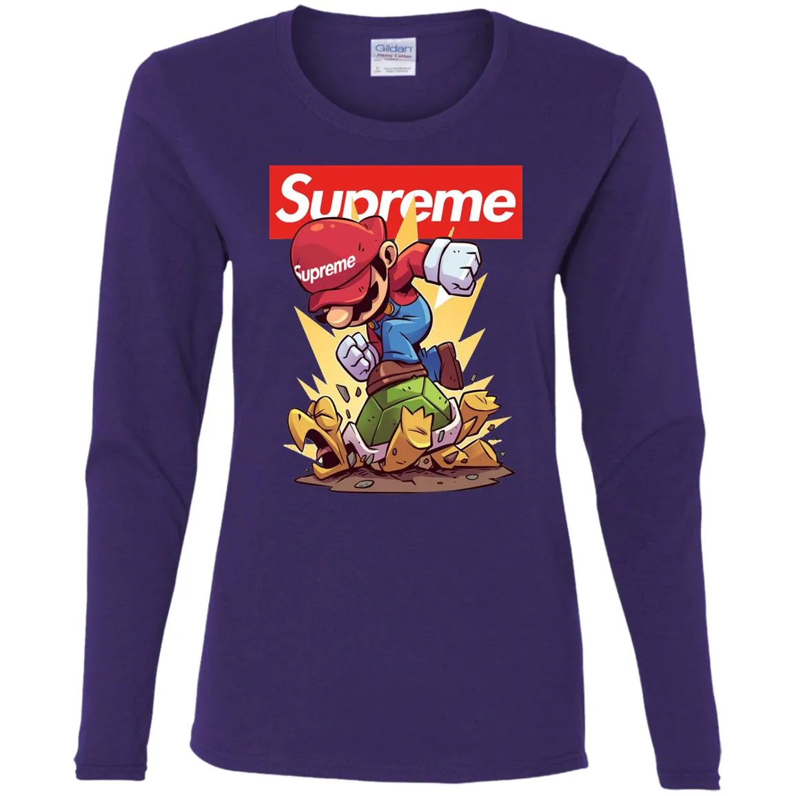 Supreme Mario Gaming T-shirt Women Long Sleeve Shirt