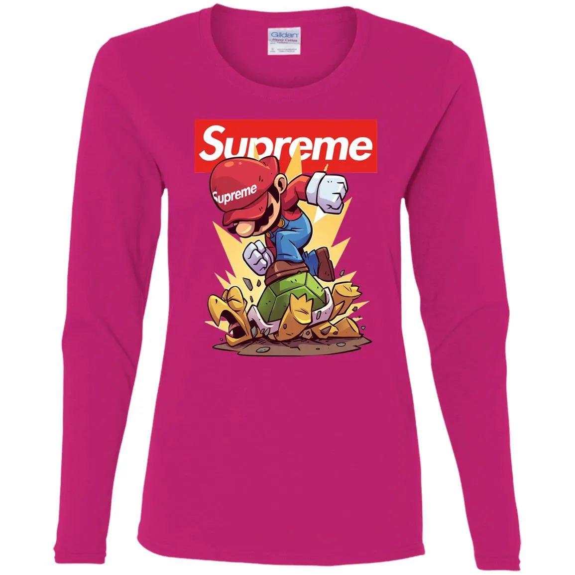 Supreme Mario Gaming T-shirt Women Long Sleeve Shirt