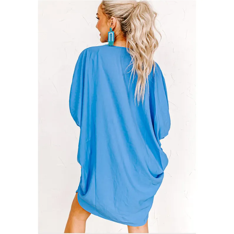 Take The Train Shift Dress- OCEAN BLUE