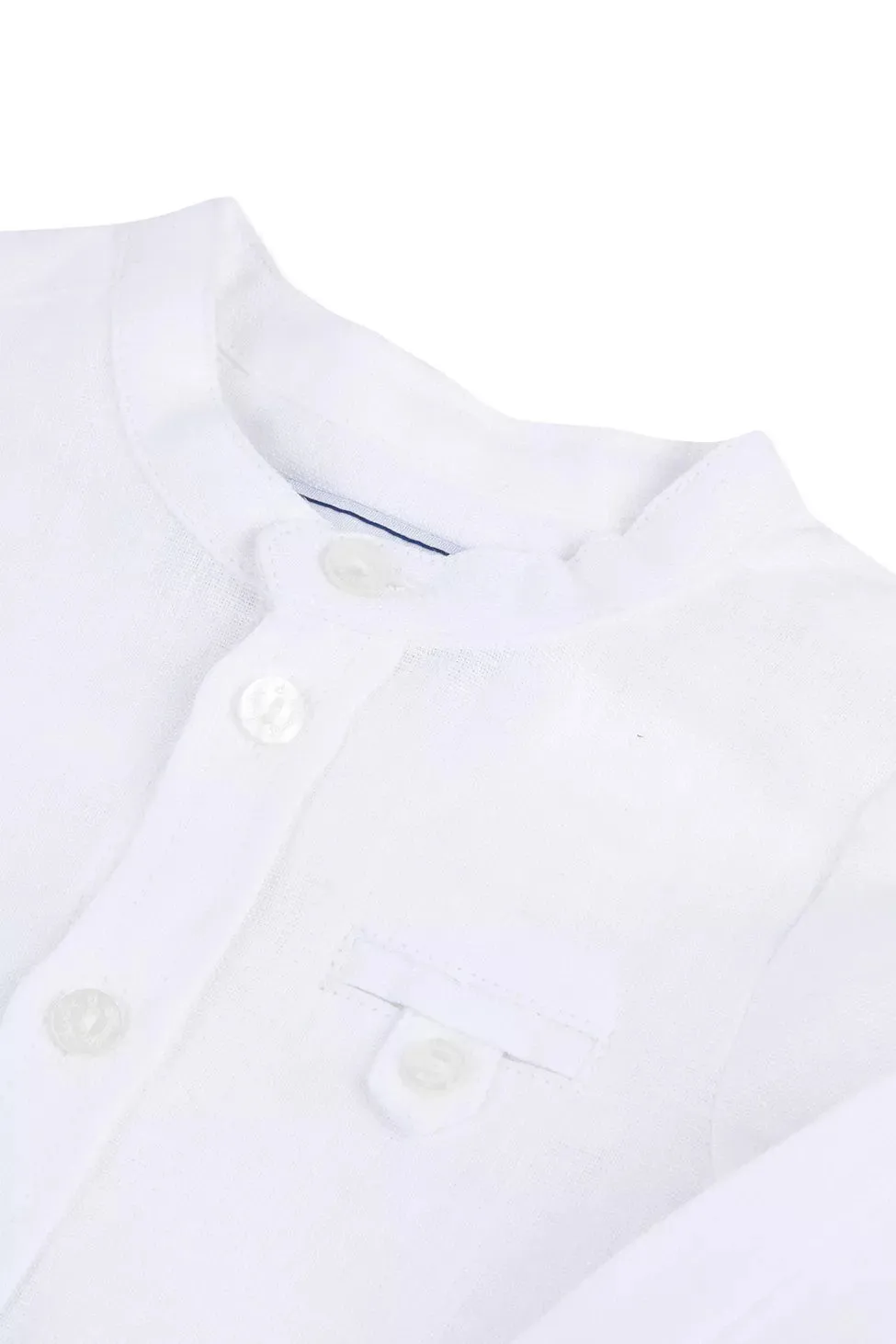 TAR White Baby Long Sleeve Linen Shirt