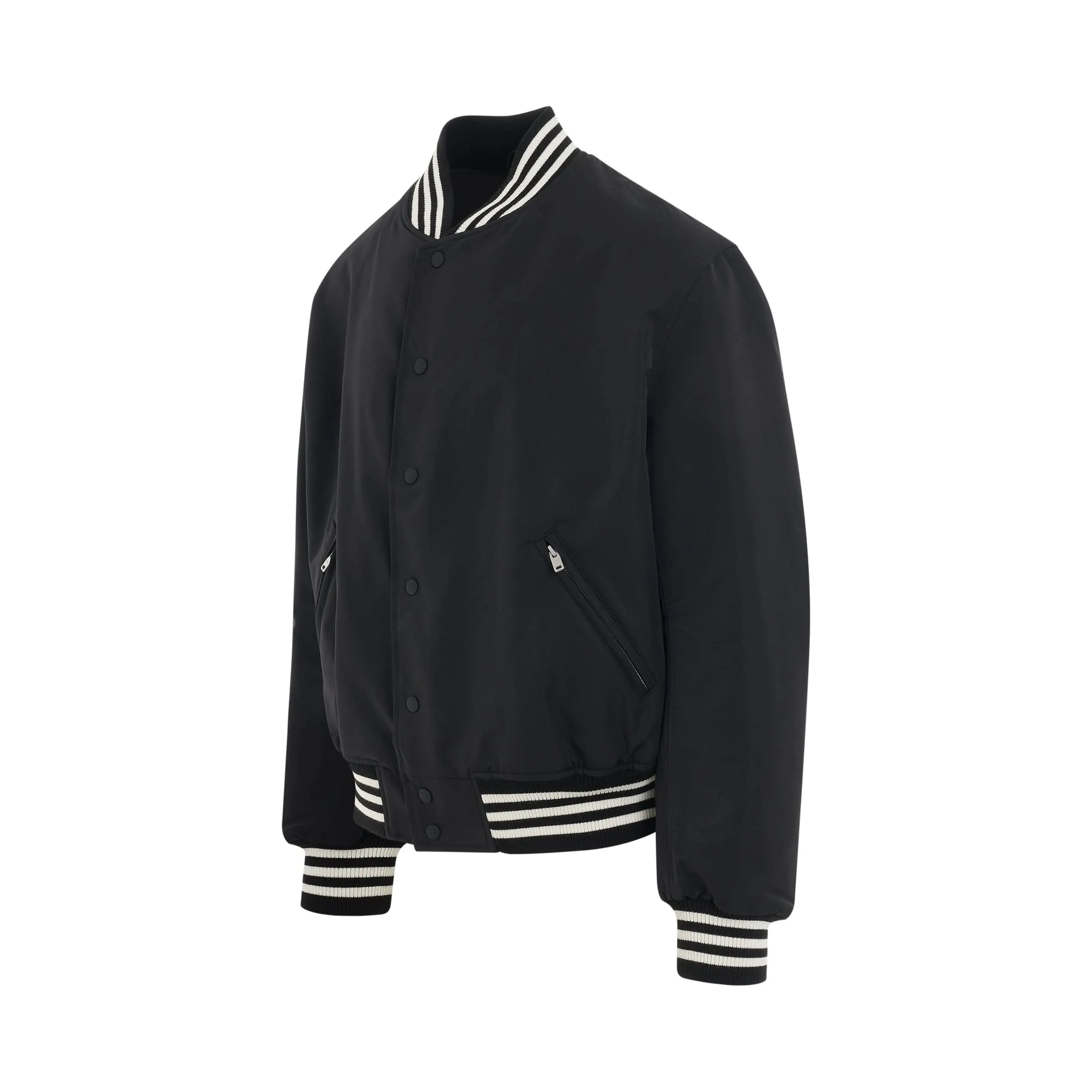 Varsity Team Jacket in Black/Off White