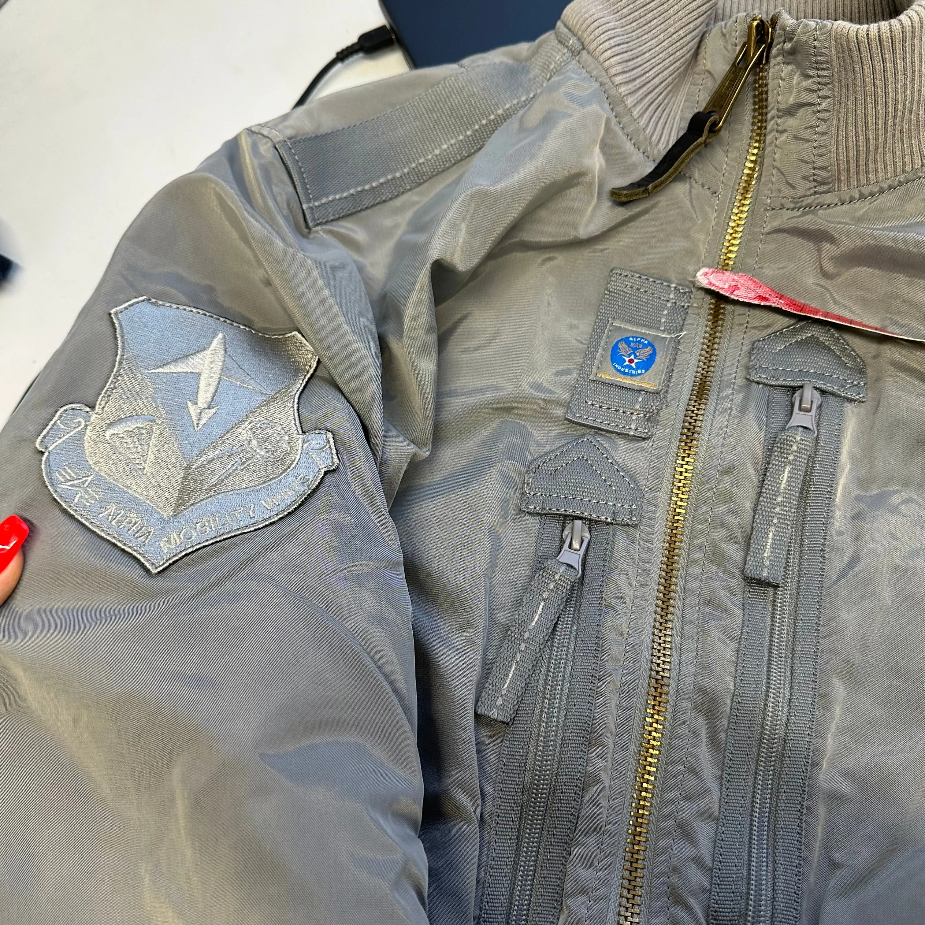 vintage alpha industries cargo bomber jacket