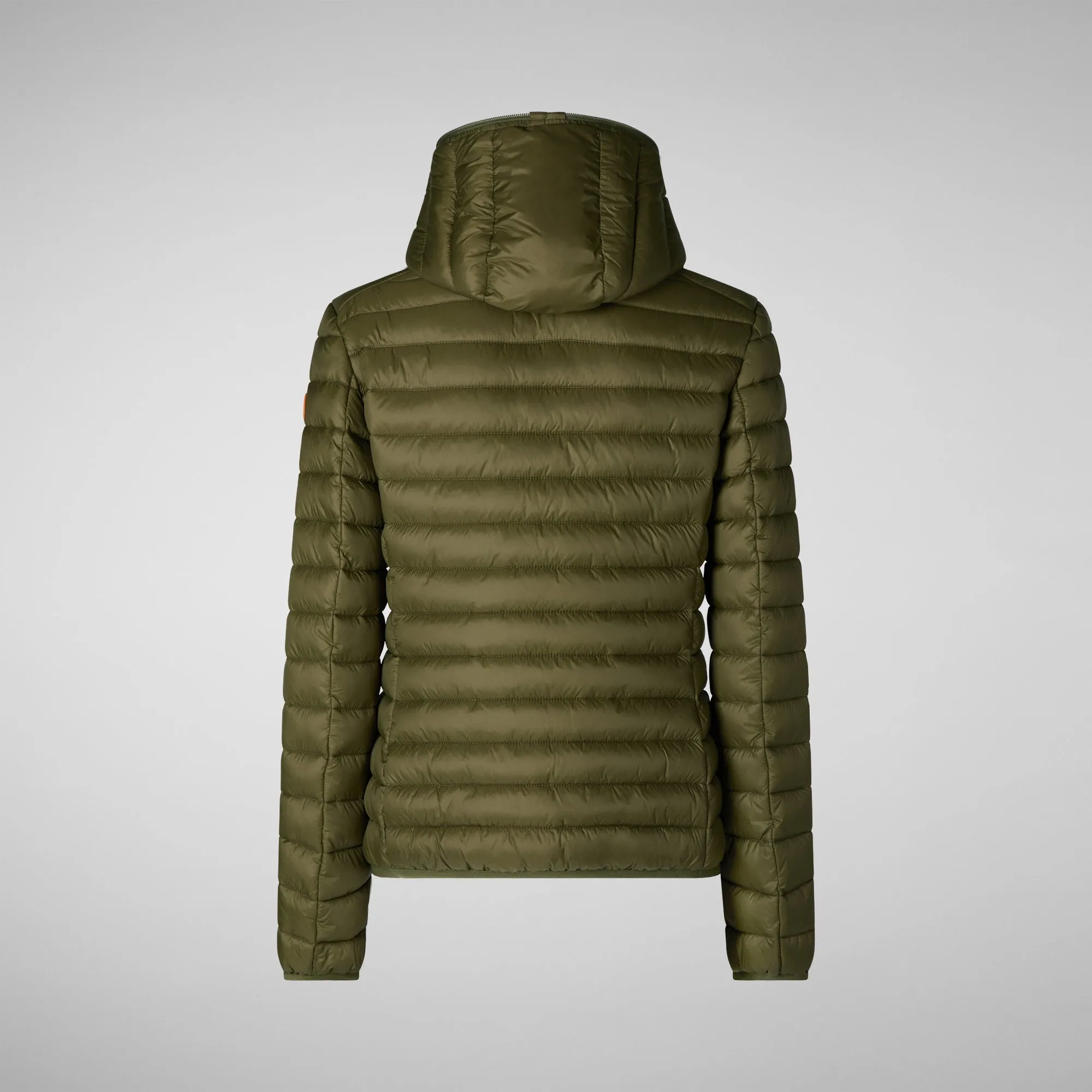 Women's Hooded Animal free Puffer Jacket Daisy in Dusty Olive