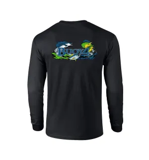 Youth Black Saltwater Fish Long Sleeve